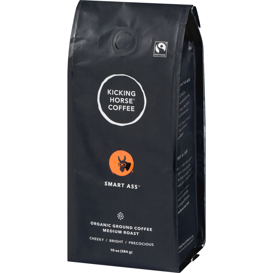 Kicking Horse - Organic Fairtrade Medium Roast Ground Coffee, Smart Ass - 284 g - Canadian Distribution