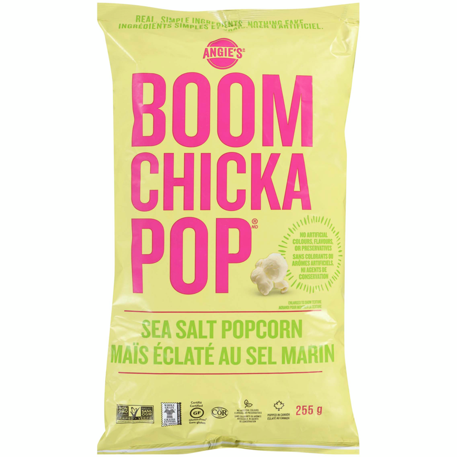 Angie's - Boom Chicka Pop Popcorn, Sea Salt - 255 g - Canadian Distribution