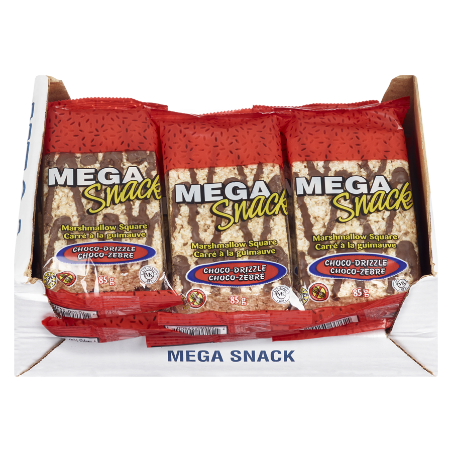 Mega Snacks - Marshmellow Square, Chocolate Drizzle - 1.02 kg - Canadian Distribution