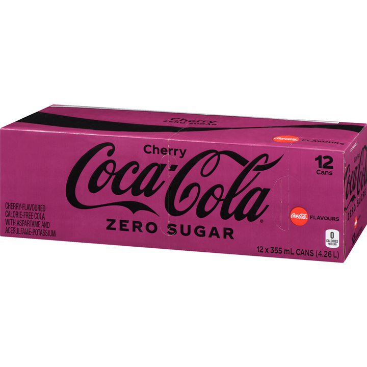 Coca-Cola - Zero Sugar Cherry, 12 pack - Case - 12 x 355 ml - Canadian Distribution