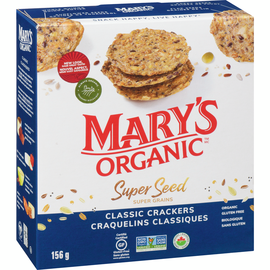 Marys Crackers - Organic Crackers Super Seed Classic - 155 g - Canadian Distribution