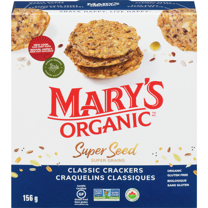 Marys Crackers - Organic Crackers Super Seed Classic - 155 g - Canadian Distribution