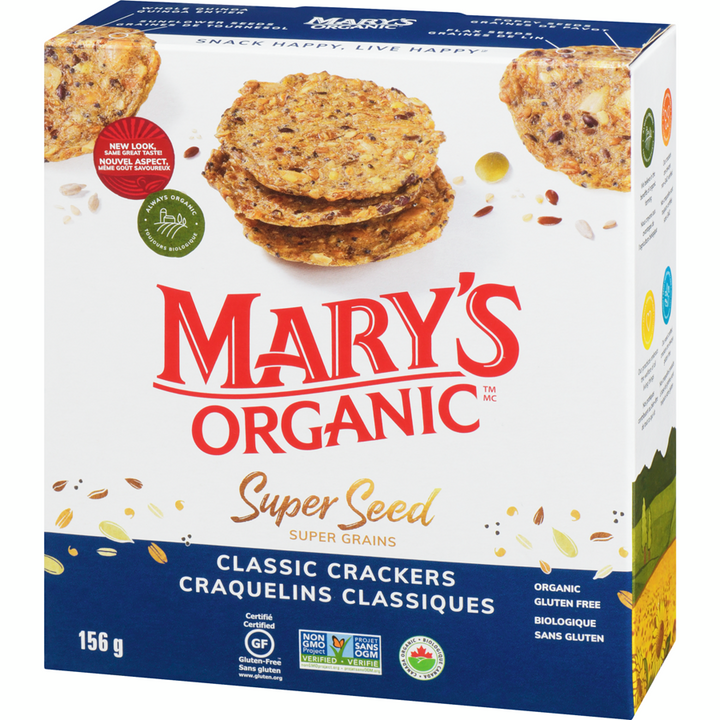 Marys Crackers - Organic Crackers Super Seed Classic - 155 g - Canadian Distribution