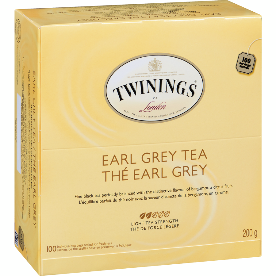 Twinings - 100ct Earl Grey - 100 each - Canadian Distribution