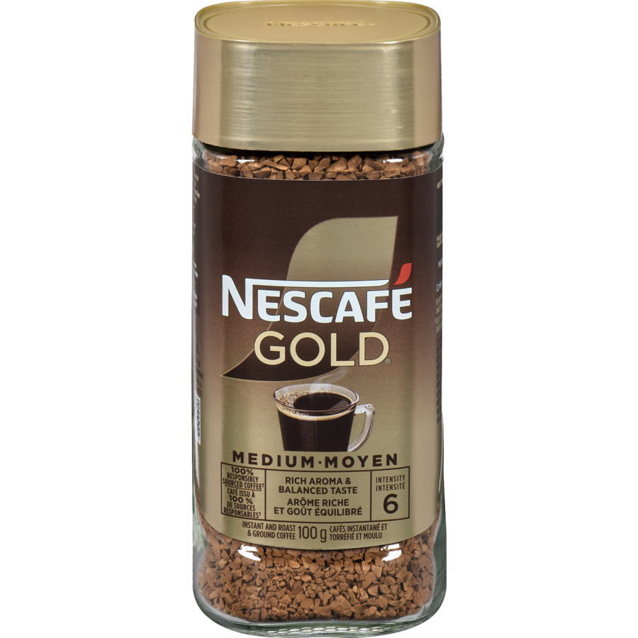 Nescafe - GOLD Instant and Roast & Ground Medium Coffee - 100 g - Canadian Distribution