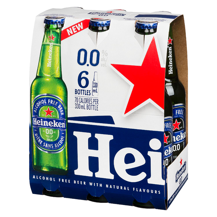 Heineken - Alcohol Free Beer Bottles with Natural Flavours - Case - 6 x 330 ml - Canadian Distribution