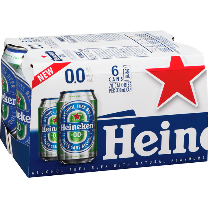 Heineken - Alcohol Free Beer with Natural Flavours - Case - 6 x 330 ml - Canadian Distribution