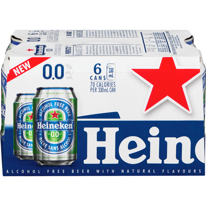 Heineken - Alcohol Free Beer with Natural Flavours - Case - 6 x 330 ml - Canadian Distribution