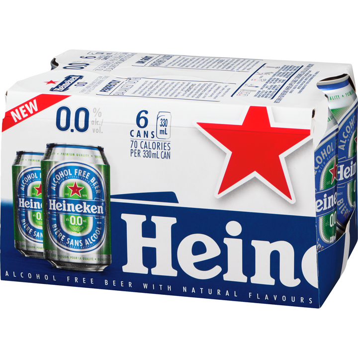 Heineken - Alcohol Free Beer with Natural Flavours - Case - 6 x 330 ml - Canadian Distribution