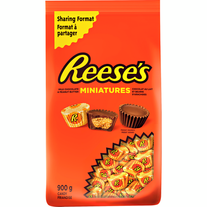 Reese's - Miniatures PEANUT BUTTER CUPS Candy - 900 g - Canadian Distribution