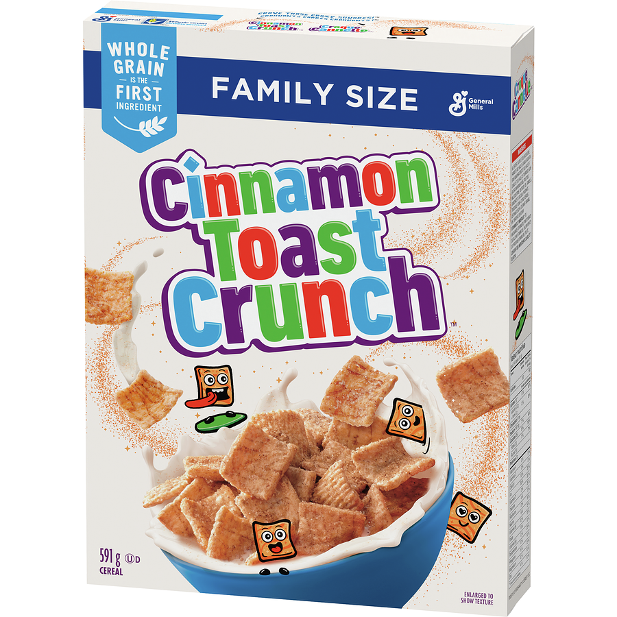 General Mills - Cinnamon Toast Crunch Breakfast Cereal, Family Size, Whole Grains - 591 g - Canadian Distribution