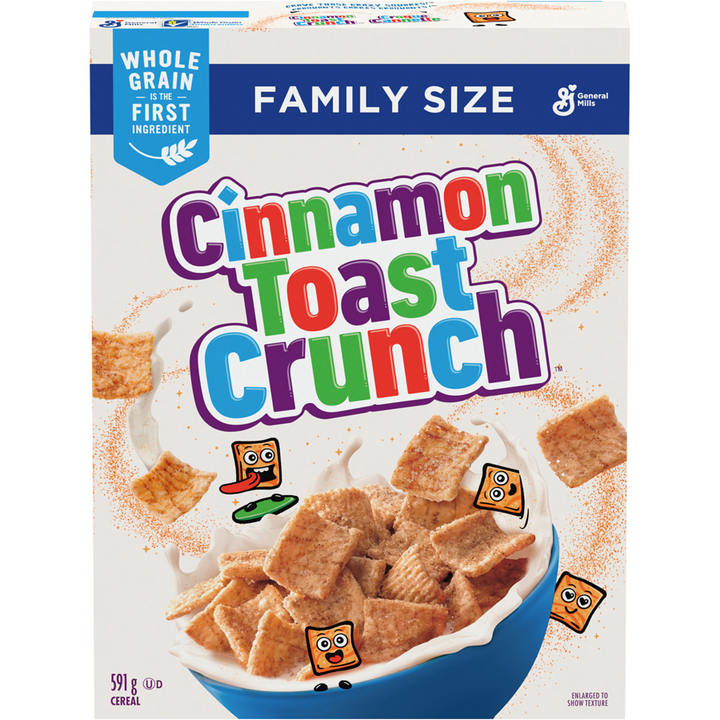 General Mills - Cinnamon Toast Crunch Breakfast Cereal, Family Size, Whole Grains - 591 g - Canadian Distribution