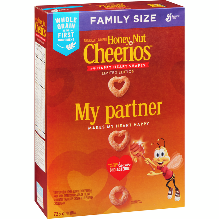 General Mills - Honey Nut Cheerios Breakfast Cereal, Family Size, Whole Grains - 725 g - Canadian Distribution