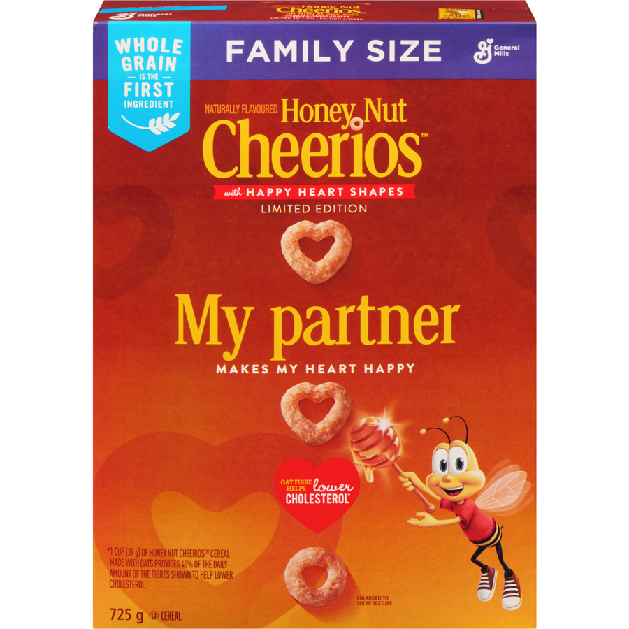 General Mills - Honey Nut Cheerios Breakfast Cereal, Family Size, Whole Grains - 725 g - Canadian Distribution