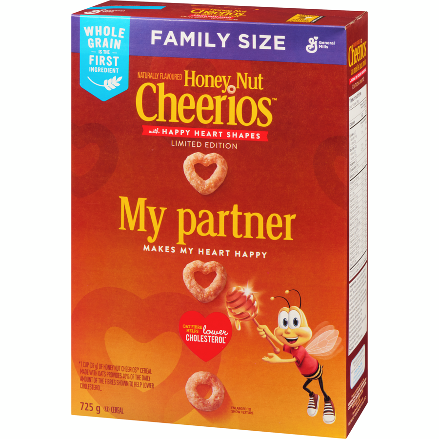 General Mills - Honey Nut Cheerios Breakfast Cereal, Family Size, Whole Grains - 725 g - Canadian Distribution