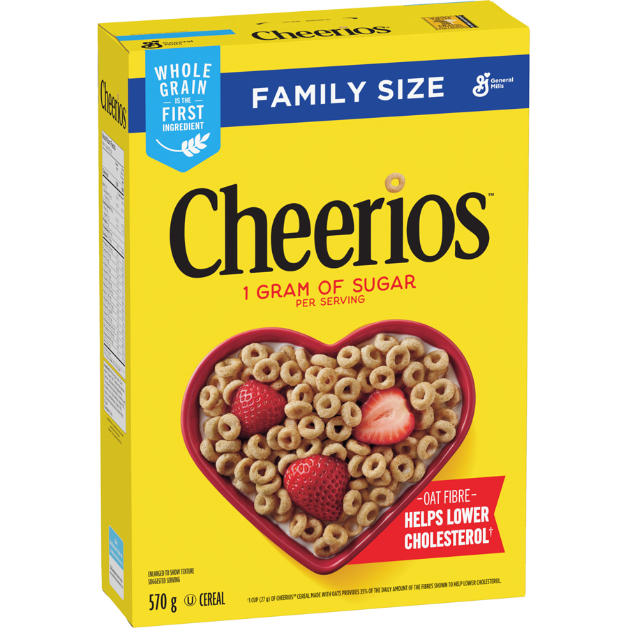 General Mills - Original Cheerios Breakfast Cereal, Family Size, Whole Grains - 570 g - Canadian Distribution