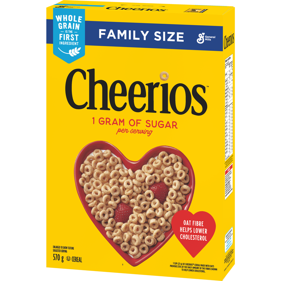 General Mills - Original Cheerios Breakfast Cereal, Family Size, Whole Grains - 570 g - Canadian Distribution