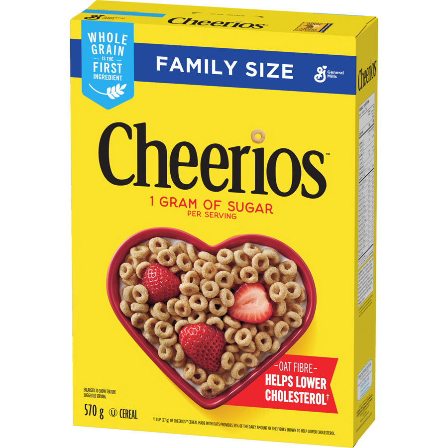 General Mills - Original Cheerios Breakfast Cereal, Family Size, Whole Grains - 570 g - Canadian Distribution