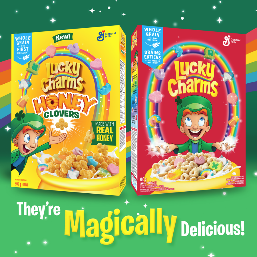 General Mills - Lucky Charms Breakfast Cereal with Marshmallows, Family Size, Whole Grains - 526 g - Canadian Distribution