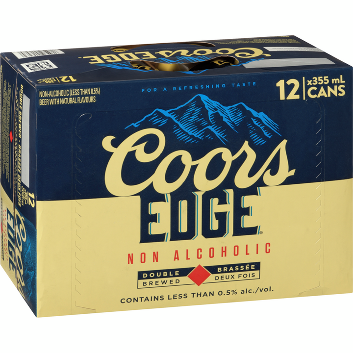 Coors - Edge Non-Alcoholic Beer with Natural Flavours Double Brewed - Case - 12 x 355 ml - Canadian Distribution