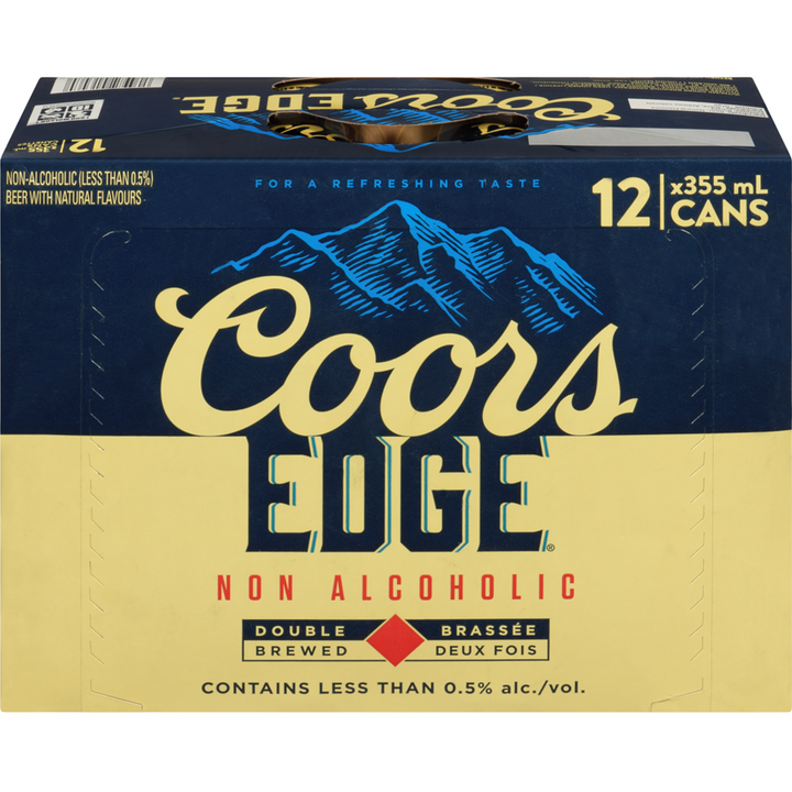 Coors - Edge Non-Alcoholic Beer with Natural Flavours Double Brewed - Case - 12 x 355 ml - Canadian Distribution