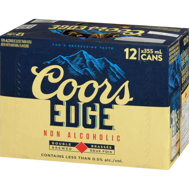 Coors - Edge Non-Alcoholic Beer with Natural Flavours Double Brewed - Case - 12 x 355 ml - Canadian Distribution