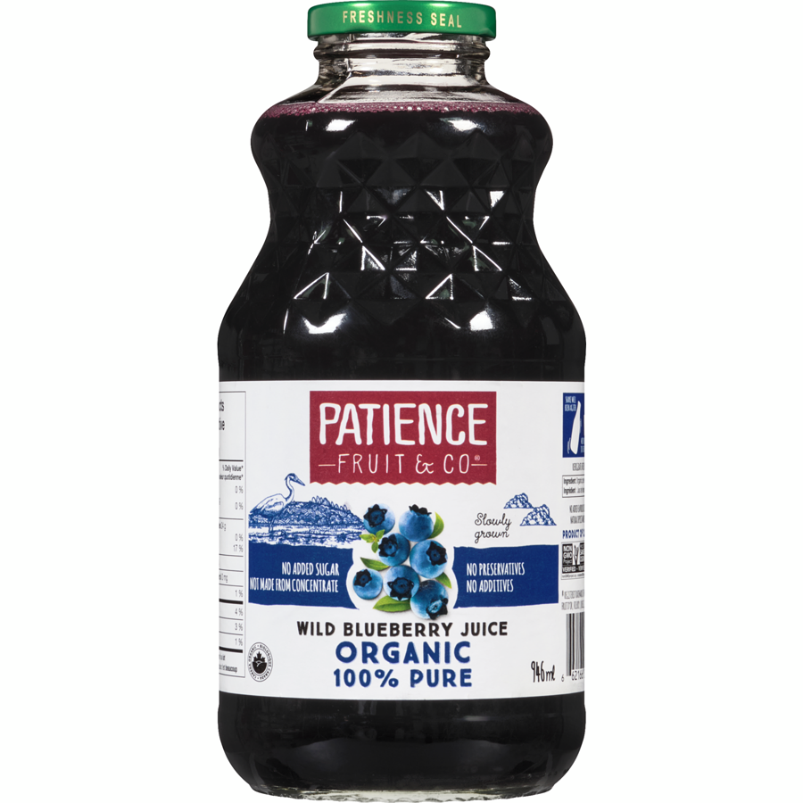 Patience Fruit & Co - Juice Wild Blueberry Organic - 946 mL - Canadian Distribution