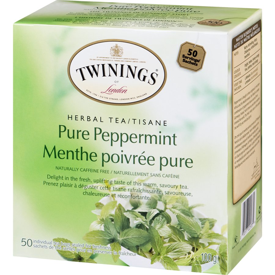 Twinings - 50ct Pure Peppermint - 50 each - Canadian Distribution