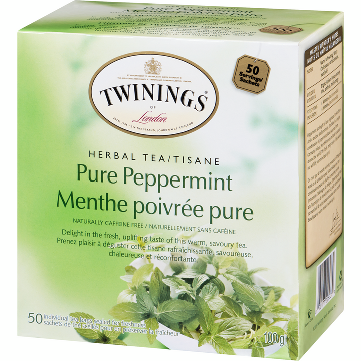 Twinings - 50ct Pure Peppermint - 50 each - Canadian Distribution