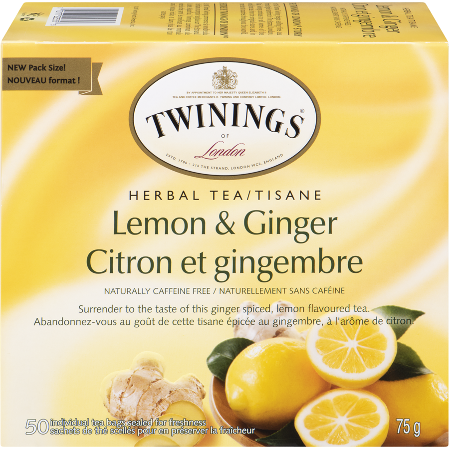 Twinings - Lemon & Ginger Tea - 50 each - Canadian Distribution