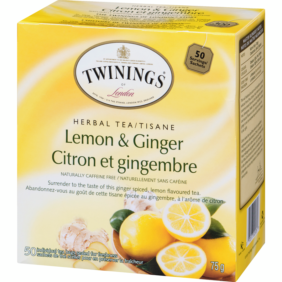 Twinings - Lemon & Ginger Tea - 50 each - Canadian Distribution