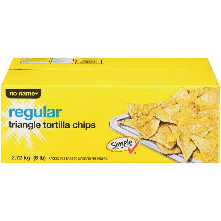 No Name - Regular Triangle Tortilla Chip - Case - 2 x 1.36 kg - Canadian Distribution