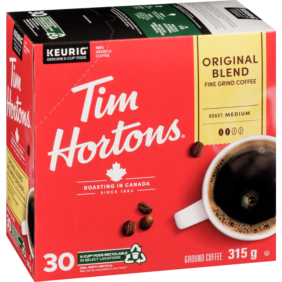 Tim Hortons - Original K-Cup Coffee Pods - 30 each - Canadian Distribution