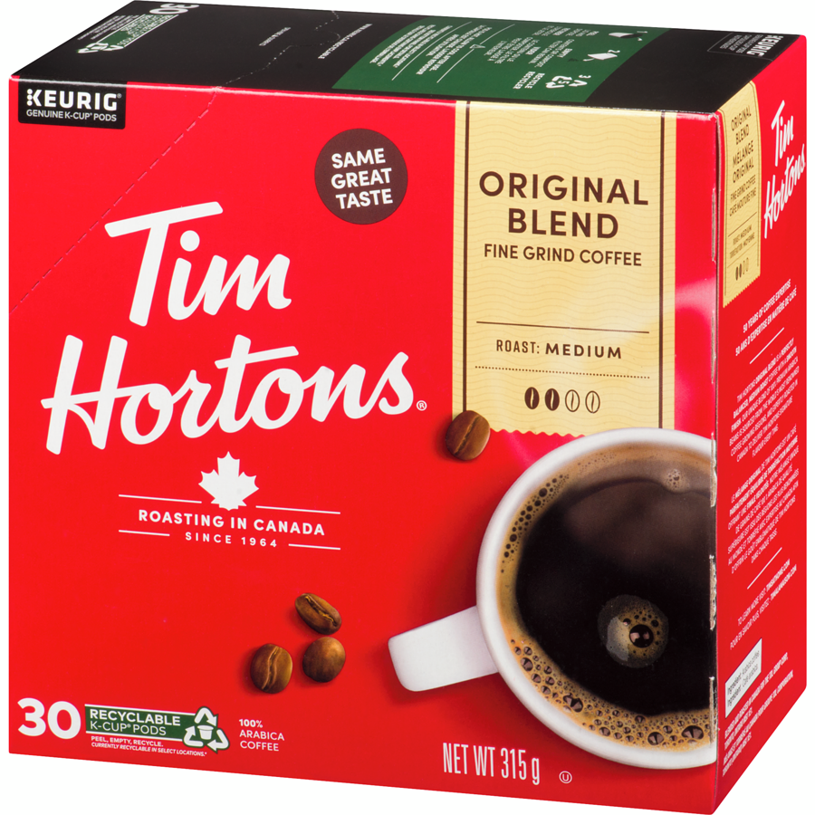 Tim Hortons - Original K-Cup Coffee Pods - 30 each - Canadian Distribution