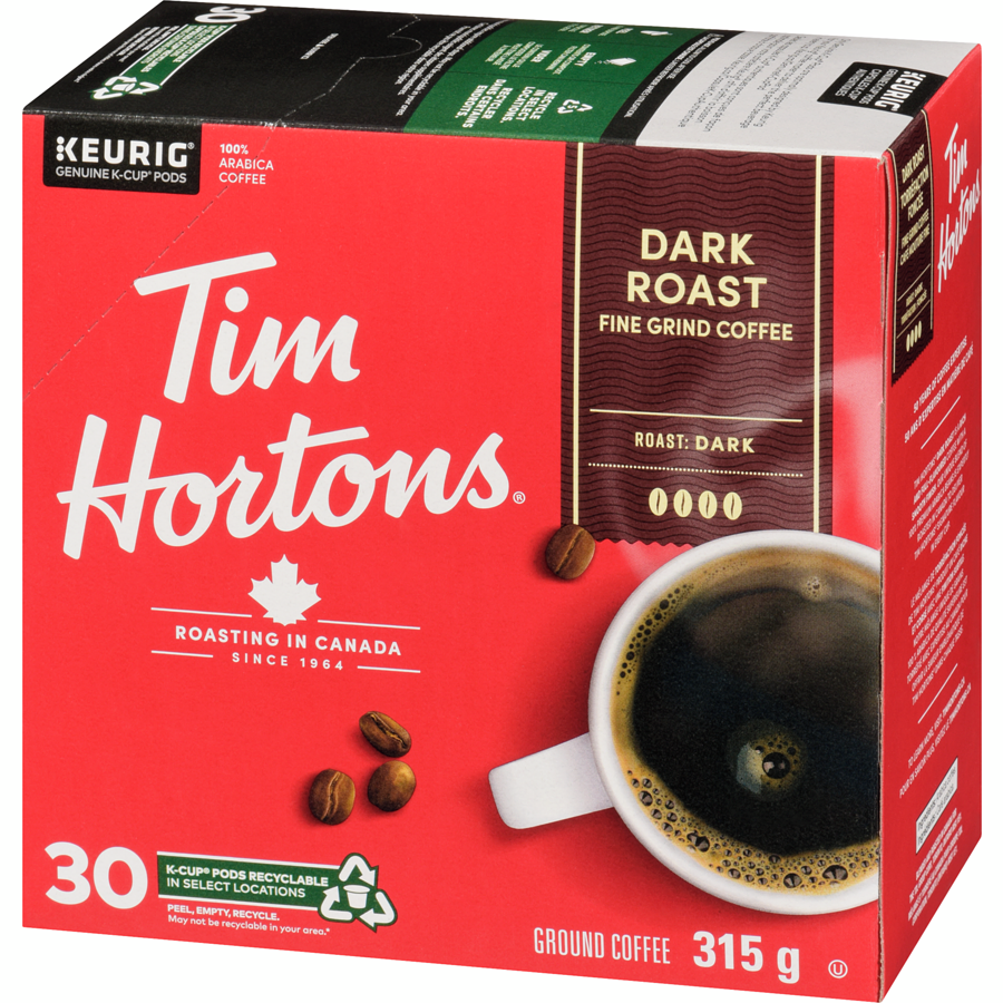 Tim Hortons - Dark Roast K-Cup Compatible - 30 each - Canadian Distribution