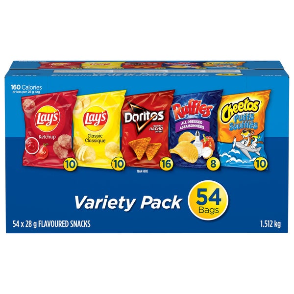 Chips Variety Pack - 216 × 28 g - Frito Lay - Canadian Distribution