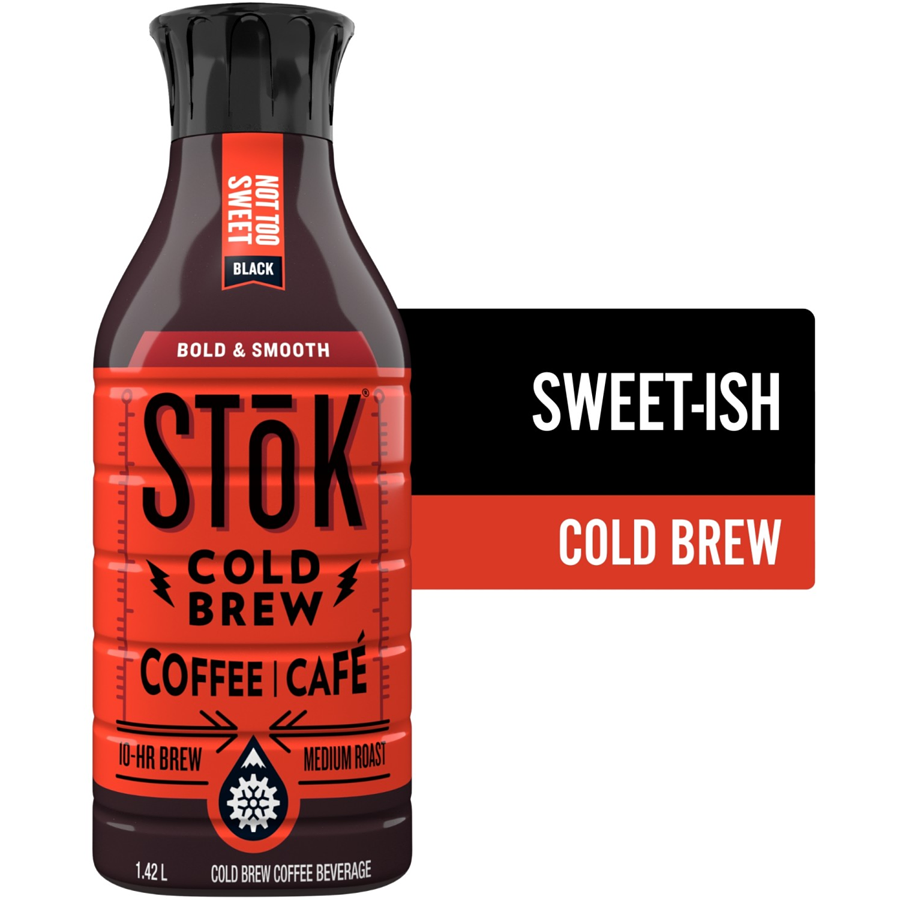 Stok - Cold Brew Coffee, Black, Lightly Sweetened - 1.42 L - Canadian Distribution