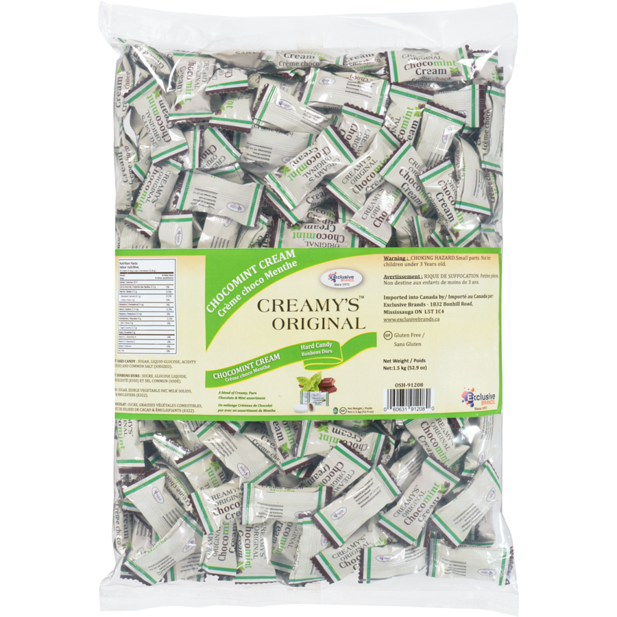 Exclusive Brands - Creamy Chocolate Mint Cream Candy - 1.5 kg - Canadian Distribution