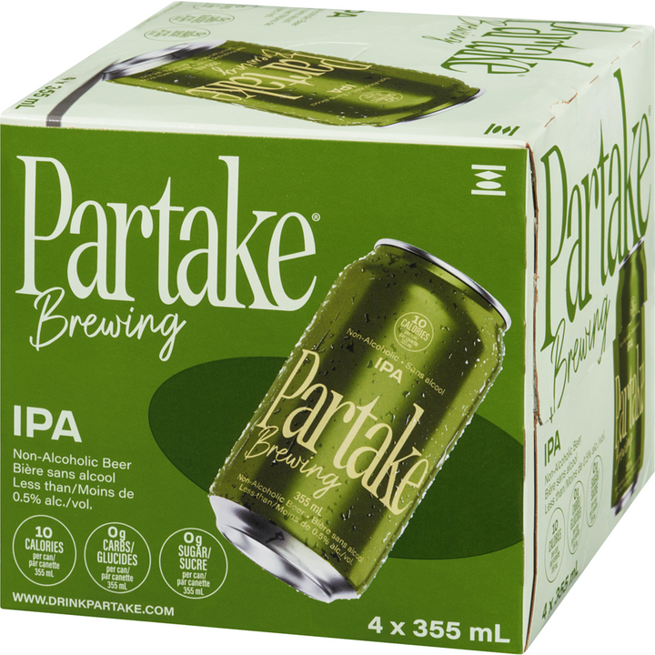 Partake - Nonalcoholic Craft Beer, IPA - Case - 4 x 355 ml - Canadian Distribution