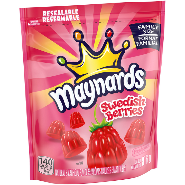 Maynards - Swedish Berries Candy, Gummy Candy, Family Size, Bulk Candy - 816 g - Canadian Distribution