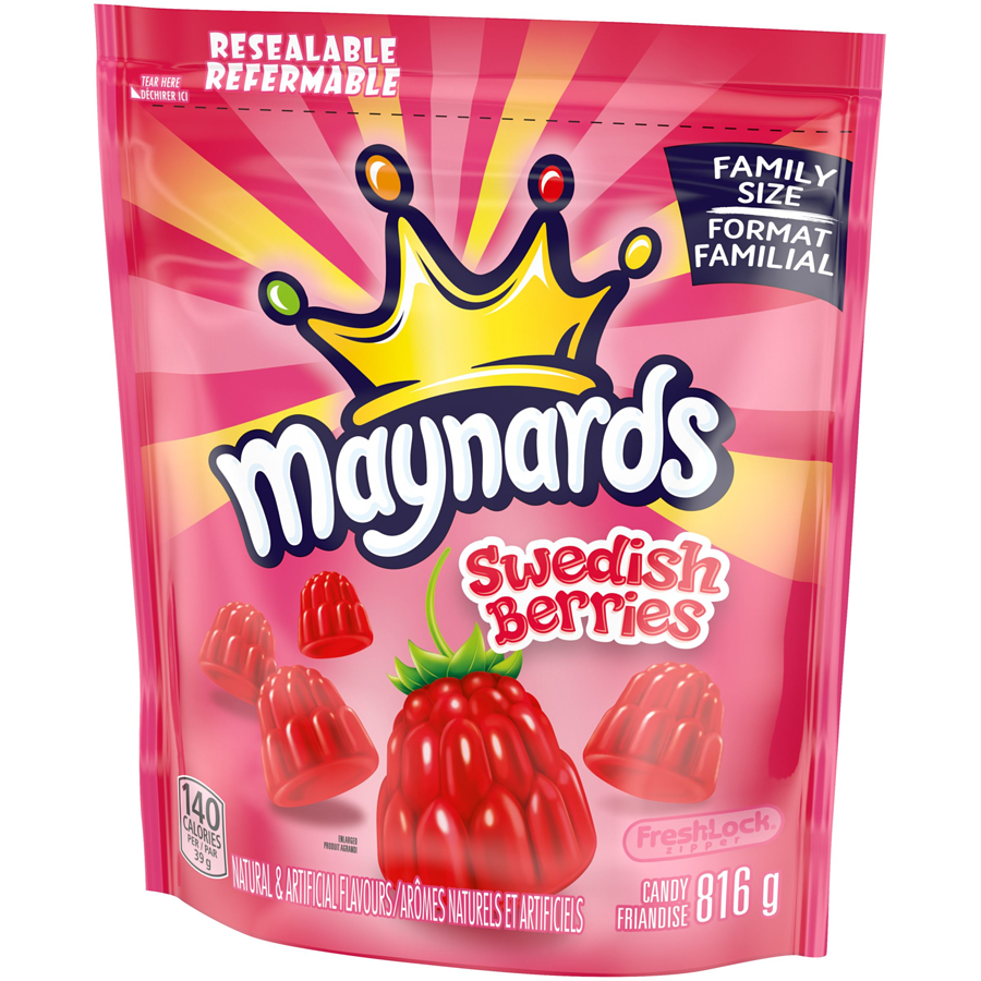 Maynards - Swedish Berries Candy, Gummy Candy, Family Size, Bulk Candy - 816 g - Canadian Distribution