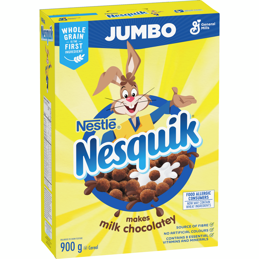 General Mills - Nesquik Chocolate Breakfast Cereal, Jumbo Size - 900 g - Canadian Distribution