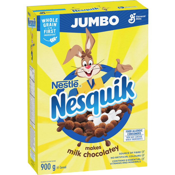 General Mills - Nesquik Chocolate Breakfast Cereal, Jumbo Size - 900 g - Canadian Distribution