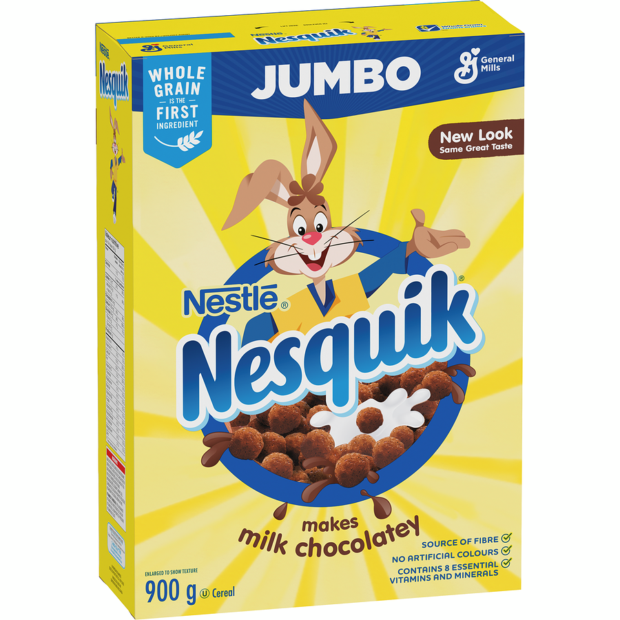 General Mills - Nesquik Chocolate Breakfast Cereal, Jumbo Size - 900 g - Canadian Distribution