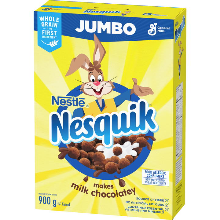 General Mills - Nesquik Chocolate Breakfast Cereal, Jumbo Size - 900 g - Canadian Distribution