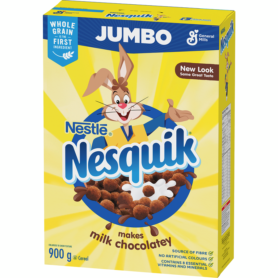 General Mills - Nesquik Chocolate Breakfast Cereal, Jumbo Size - 900 g - Canadian Distribution