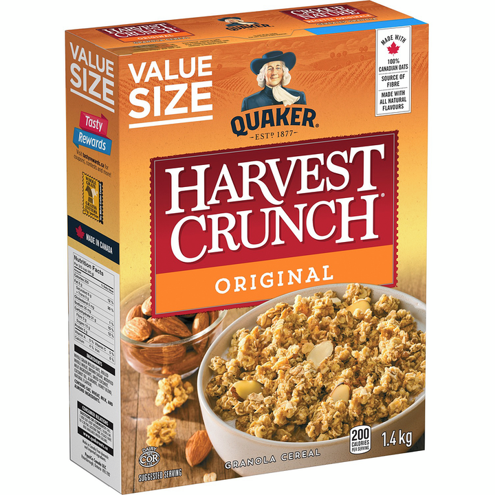 Quaker - Harvest Crunch Original Granola Cereal - 1.4 kg - Canadian Distribution