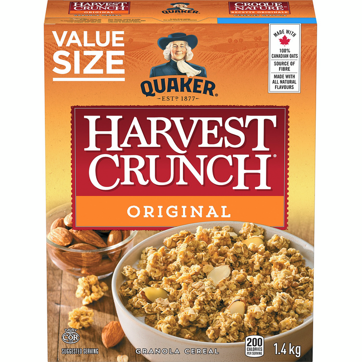 Quaker - Harvest Crunch Original Granola Cereal - 1.4 kg - Canadian Distribution