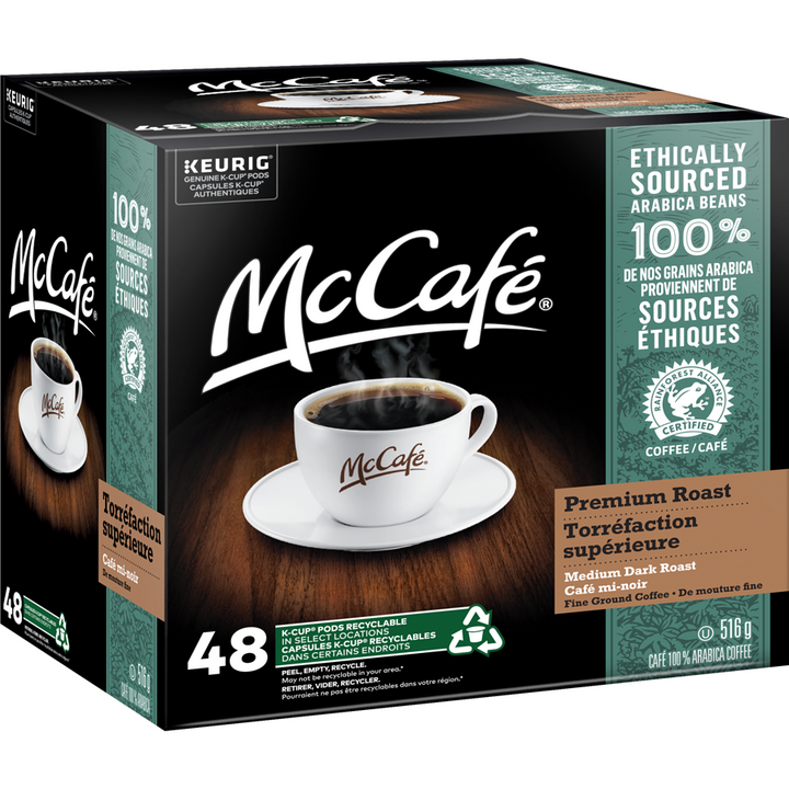 Mccafe - Premium Medium Dark Roast, K-Cup Coffee Pods, 48 Count - 48 each - Canadian Distribution