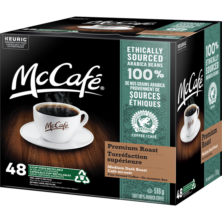 Mccafe - Premium Medium Dark Roast, K-Cup Coffee Pods, 48 Count - 48 each - Canadian Distribution